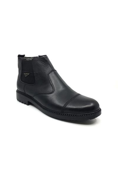 Luis Figo 4380 Black Color Genuine Leather Top Quality Men's Boots