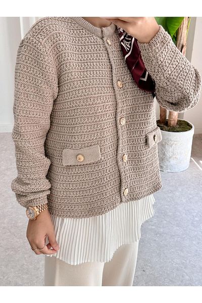 ASEL FASHİON Ζακέτα Mink Knitwear - Με λεπτομέρεια τσέπης