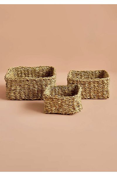 HOMİNG Beige Homing Set of 3 Square Organizer - 241681