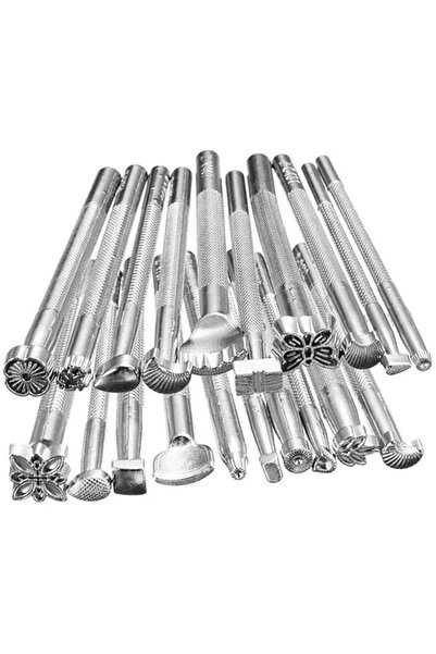 tuhafiyecimiz 20 adet Çok Şekilli Deri Damgalama Seti, Deri Sanat El Sanatları Alet Seti