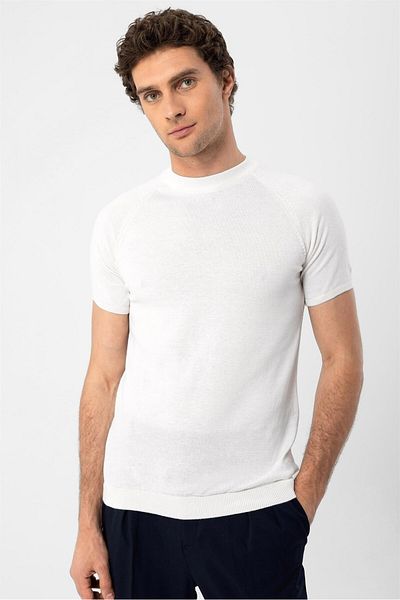 Antioch Ecru Crew Neck Knitwear T-shirt