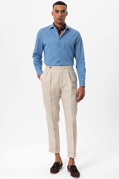 Antioch Light Blue Long Sleeve Men's Denim Shirt