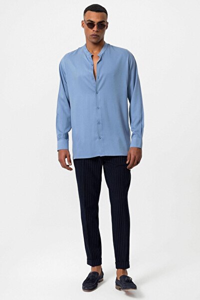 Antioch Baby Blue - Men's Regular Fit High Collar Shirt