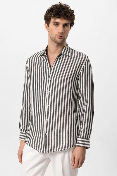 Antioch Black Contrast Striped Men's Shirt