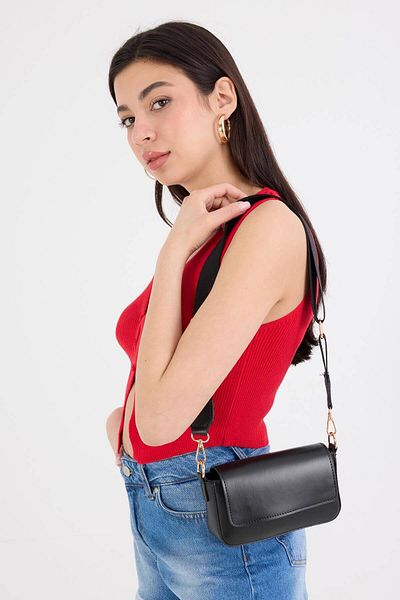 Addax Snap Closure Mini Shoulder Bag Ç07-G8