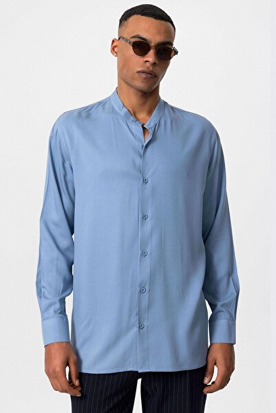 Antioch Baby Blue - Men's Regular Fit High Collar Shirt