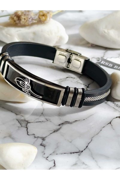 RSB Bijuteri Bracelet Tuğra Silver Color Plated + Gift Package