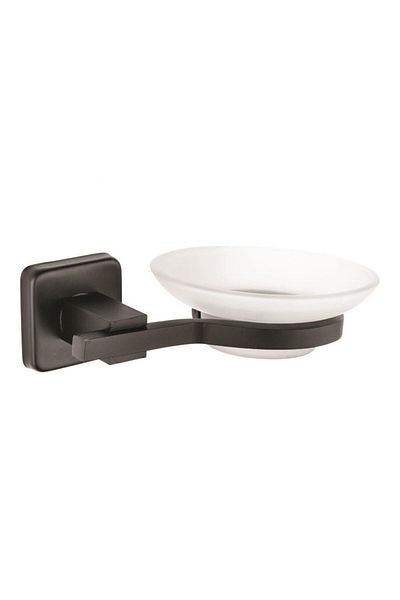 smartwrap Σειρά Square Ανοξείδωτο Μαύρο Ματ Γυάλινο Δοχείο Σαπουνιού Μασίφ