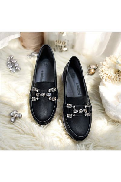 Lion Orthopedy Patterned Daily Rhinestoned Ballet Flats