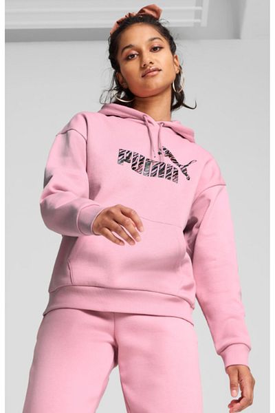 Puma Дамска розова суичър с качулка Ess Animal 68149248
