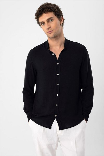 Antioch Black Judge Collar Men's Shirt