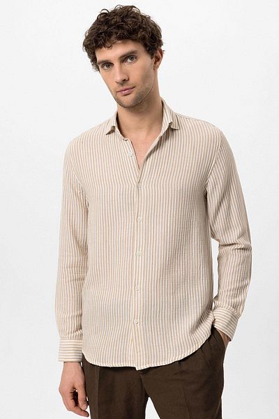 Antioch Beige Striped Men's Shirt
