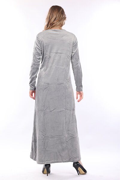 mervemoda Women's Long Sleeve Velvet Dress