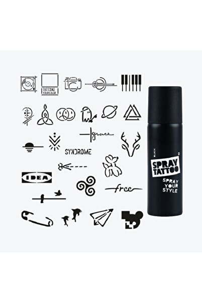 Airbrush Tattoo Stockholm City Pack Spray Tattoo Geçici Dövme Seti 26 Desen 1...