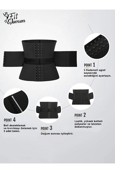 WAKOR Latex Waist Corset with Underwire Slimming Waist Wrap Hourglass Firming W4423