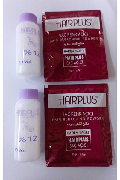 Hairplus Saç Açıcı 2li Set Badem ( 2x25gr. Mavi Toz) (2X 60ML OKSİDAN%40)