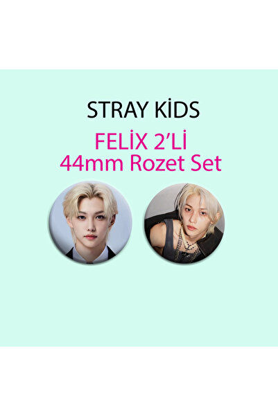 Nemika Stray Kids SKZ Felix 2 adet 44mm Buton Rozet - İğneli Çanta Süsü