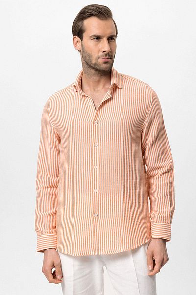 Antioch Orange Striped Men's Shirt