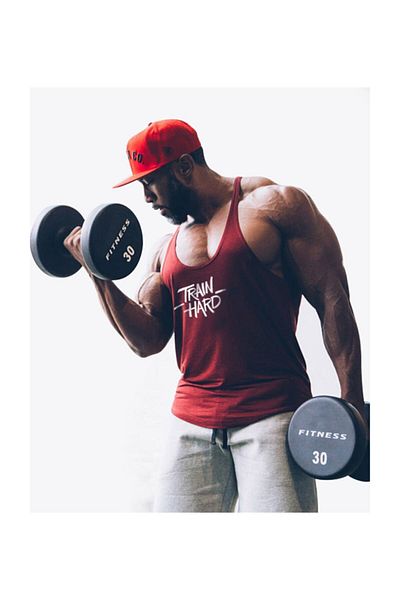 Ghedto Train Hard Fitness Gym Tank Top Athlete's Tank Top [burgundy]