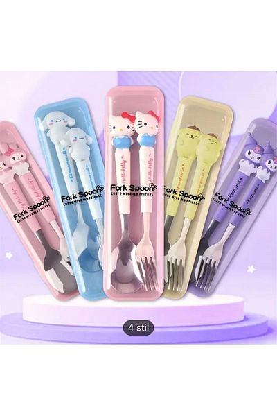seyuse Sanrio My Melody Stainless Steel Fork Spoon Set