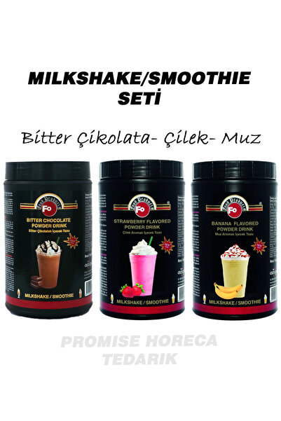 FO 3'lü Milkshake 1 Kg X 3 Adet (Bitter çikolata, Muz, Çilek)