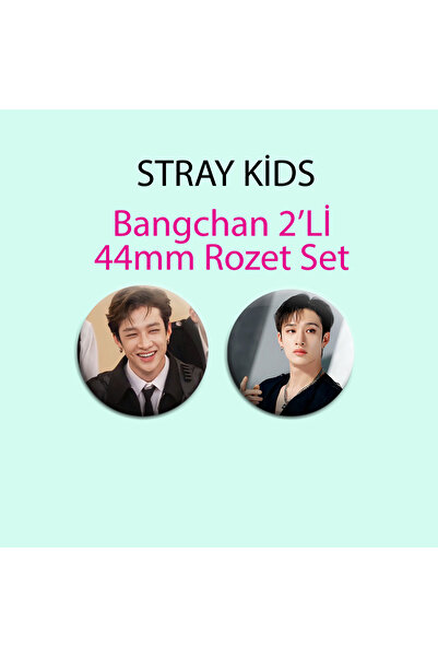 Nemika Stray Kids SKZ Bang Chan 2 adet 44mm Buton Rozet - İğneli Çanta Süsü