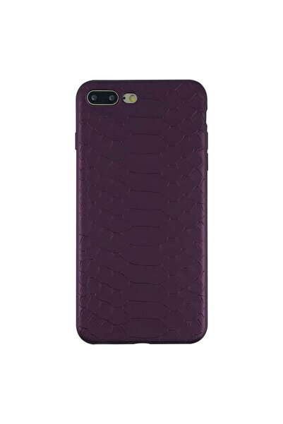 Nettech İphone 8 Plus Uyumlu Timsah Seri Arka Koruma Kılıf - Mürdüm