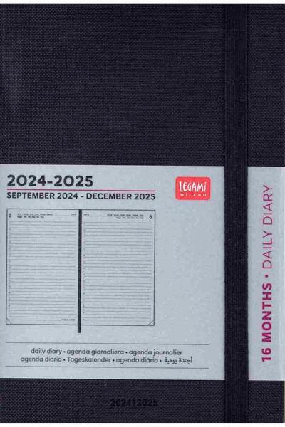 Legami 16 Aylık Günlük Ajanda Siyah 2024/2025