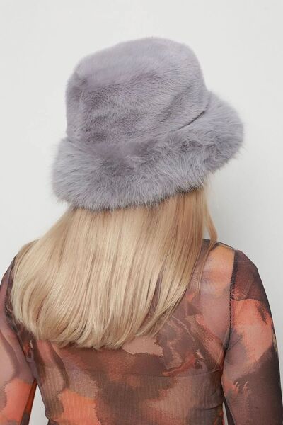 REMSA Kadın Peluş Bucket Kalpak Şapka RKŞ-14 Gri