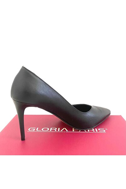 Herayakkabi Gloria Paris Siyah Ve Bej Deri Kadın Stiletto