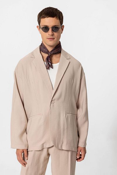 Antioch Beige Oversize Unlined Men's Blazer Jacket