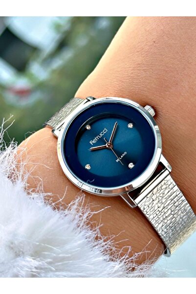 Ferrucci Silver Color Straw Cord Women Wrist Watch 03379