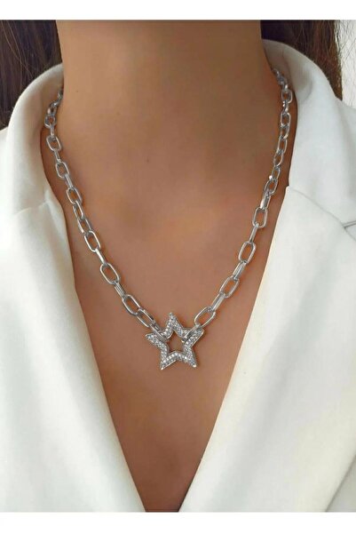 monalisatoka Kadın Gümüş Zirkon Yıldız Kolye