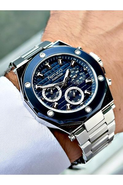 Ferrucci Silver Color Steel Cord Men's Wrist Watch 03366.02