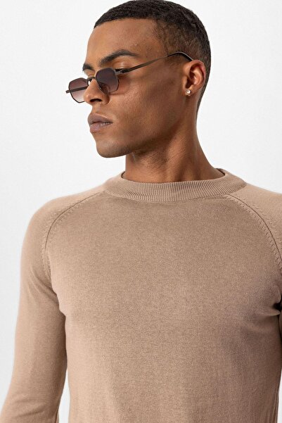 Antioch Mink Crew Neck Slim Fit Knitwear Sweater