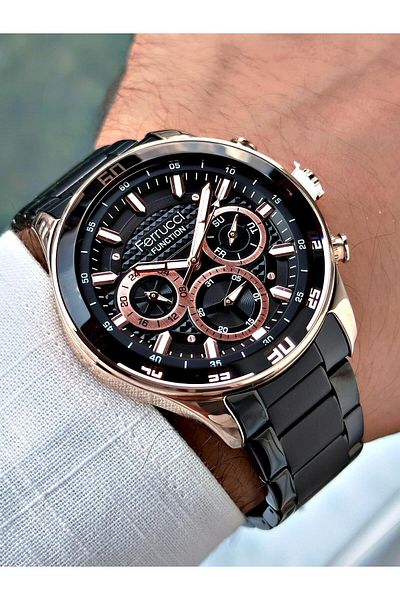 Ferrucci Black Color Steel Band Men's Wrist Watch 03374