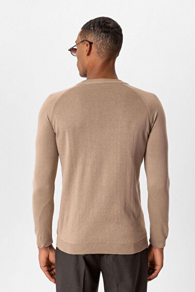 Antioch Mink Crew Neck Slim Fit Knitwear Sweater