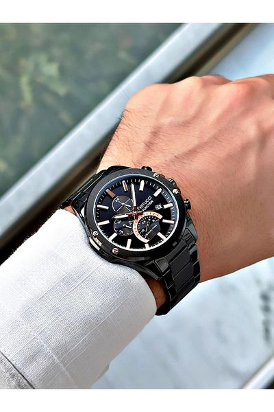Ferrucci Black Color Steel Band Men's Wrist Watch 03247