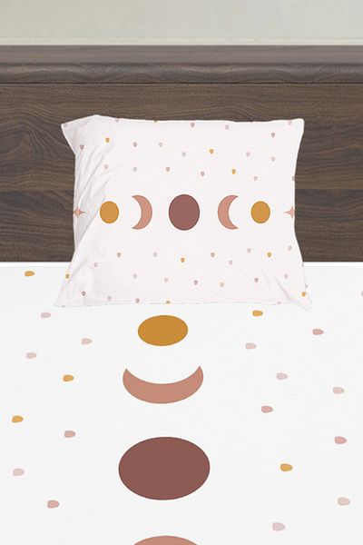 Else Halı Minimal Moon Star Patterned Girl's Single Pillowed Sheet Set 100X200 cm