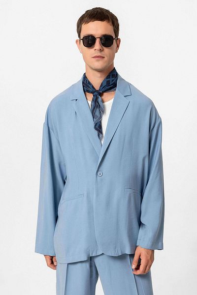 Antioch Jachetă blazer pentru bărbați, supradimensionată, albastră