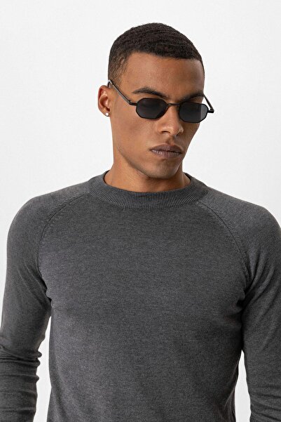 Antioch Smoked Crew Neck Slim Fit Knitwear Sweater