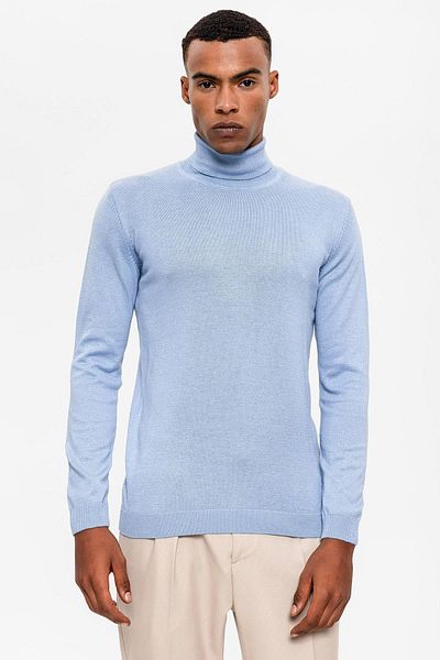 Antioch Men's Knitwear - Baby Blue, Full Neck