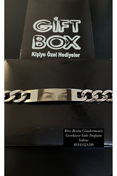 Çelik Çelik Göz Baskılı Bileklik - Gözlerim Üzerinde Diyenlere