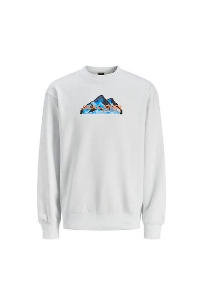 Jack & Jones Λευκό ανδρικό μπλουζάκι με κουκούλα 12262094