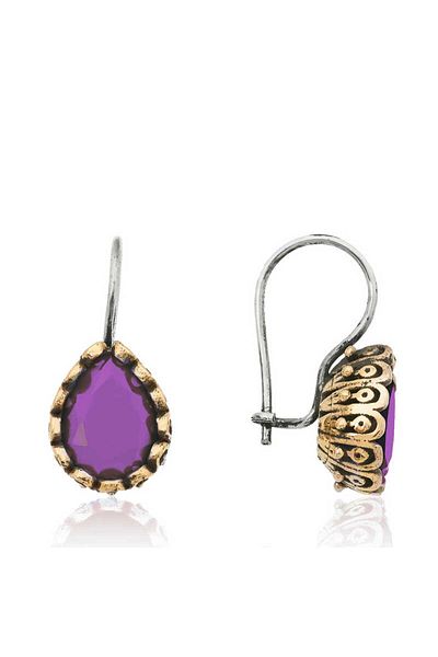 HİMARRY Sable Party Party Accessory & Costume Silver Purple Drop Authentic Women's Earrings