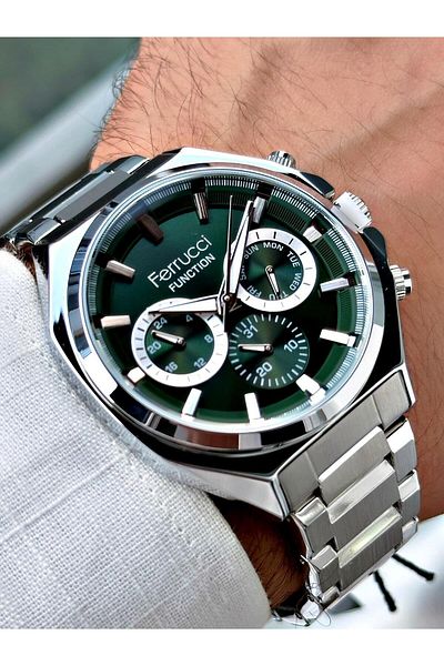 Ferrucci Silver Color Steel Band Men's Wrist Watch 03319