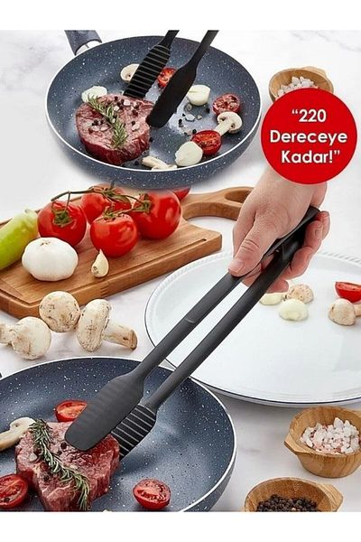 Viyalente Plastlife Fireproof and Non-Stick Silicone Barbecue Tongs - Kp-122