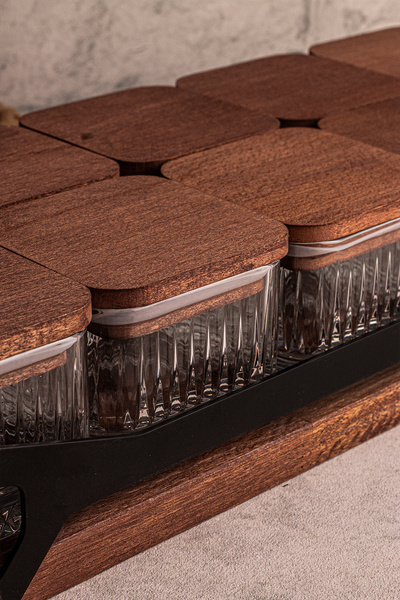 Snippy Bella Grade 10-Piece Glass Breakfast Bowl - Glass Snack Bowl with Wooden Vacuum Tray 230 ml