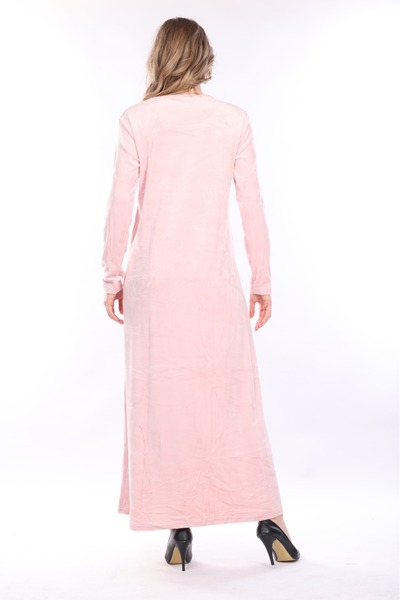 mervemoda KADIN UZUN KOL KADİFE ELBİSE