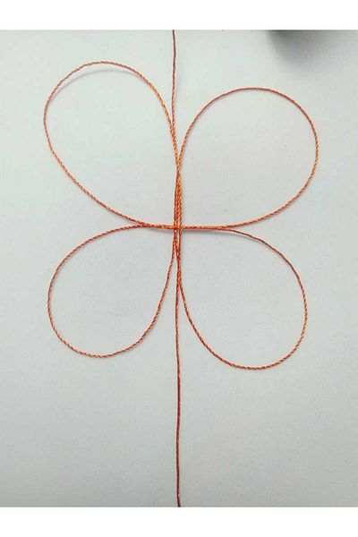 Eskişehir hobi sanat 100 Meters Red Rosary String - 0.5 mm Brick Colored